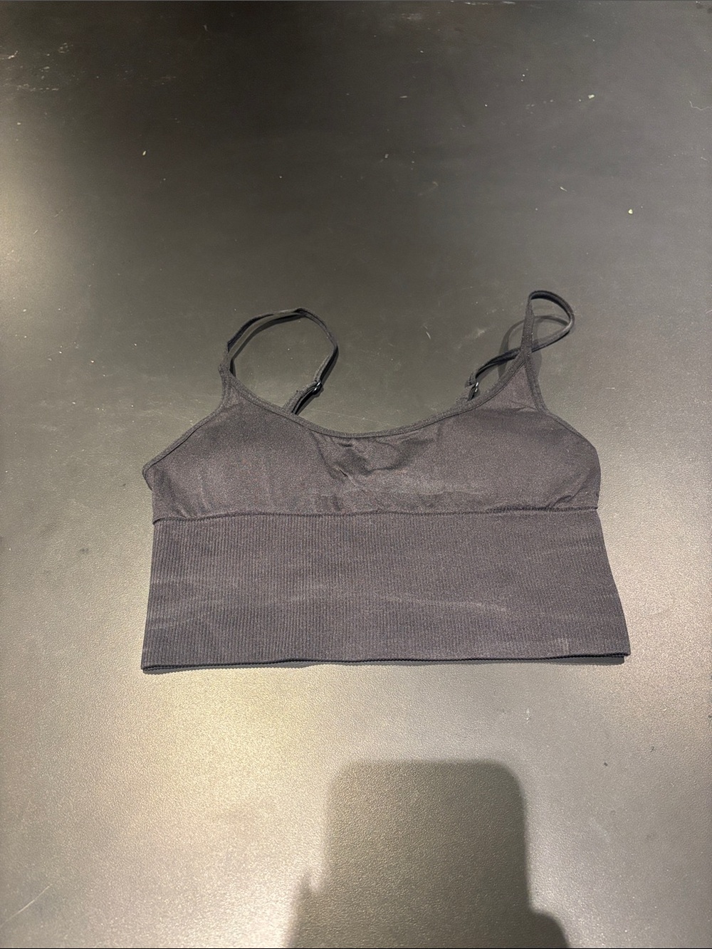 PINK Victoria's Secret Black Seamless Ribbed Tank Bralette